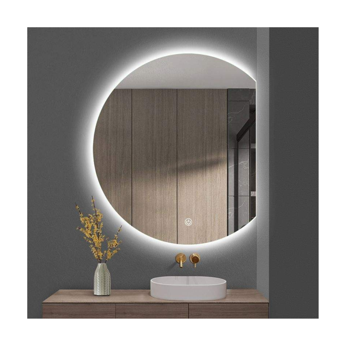 Halo Glow Round Mirror